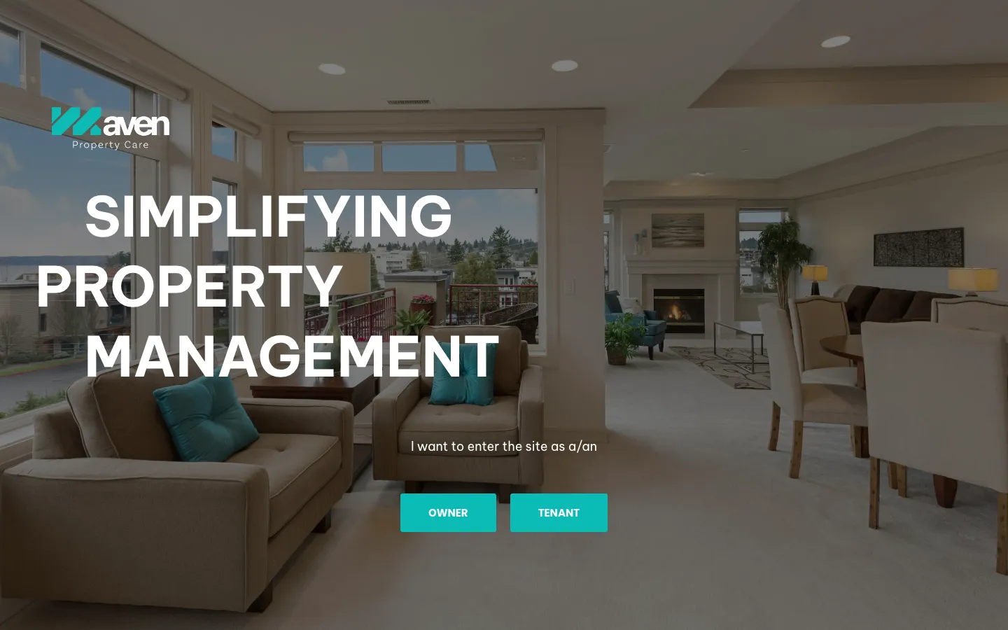 Maven Property Care website on desktop, designed by CALLIE BRAND