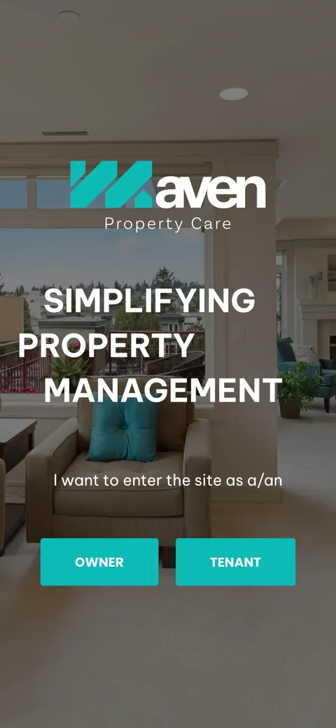 Maven Property Care website on mobile
